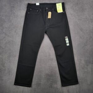 Levis 506 Jeans Mens 38x30 Black Comfort Stretch Straight Fit NEW